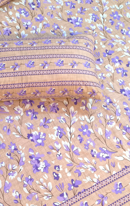 SM-129: Cotton Bedsheet with 4 Pillows