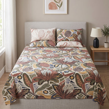 SM-122: Cotton Bedsheet with 4 Pillows