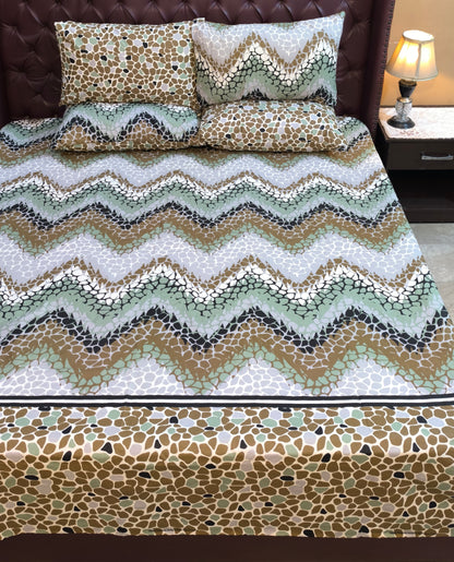 SM-137: Cotton Bedsheet with 4 Pillows