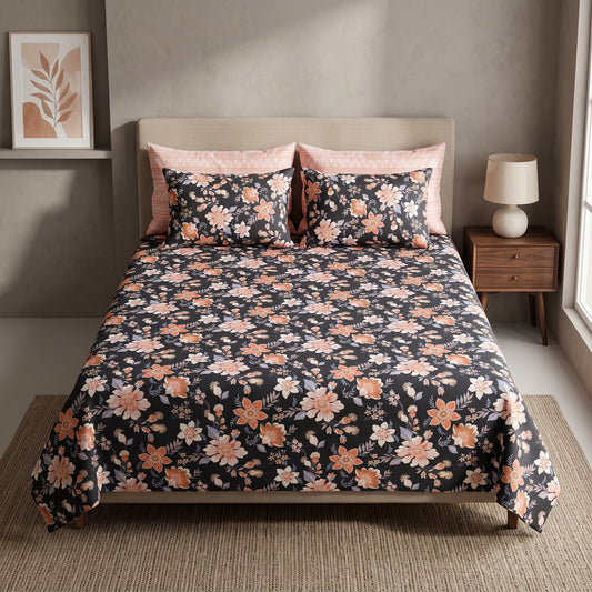 SM-116: Cotton Bedsheet with 4 Pillows