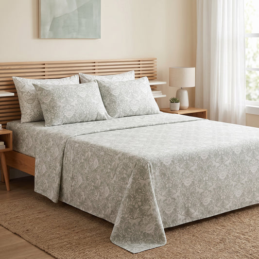SM-119: Cotton Bedsheet with 4 Pillows
