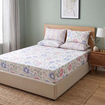 SM-132: Cotton Bedsheet with 4 Pillows