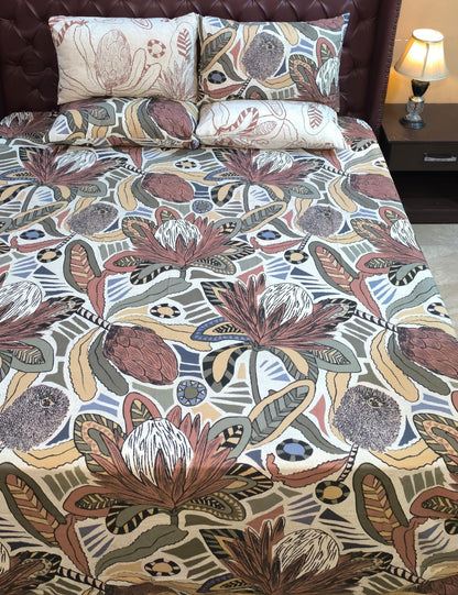 SM-122: Cotton Bedsheet with 4 Pillows