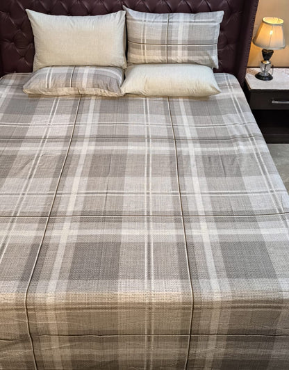 SM-112: Cotton Bedsheet with 4 Pillows