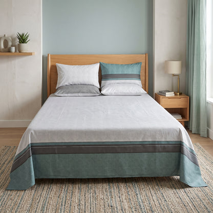 SM-127: Cotton Bedsheet with 4 Pillows